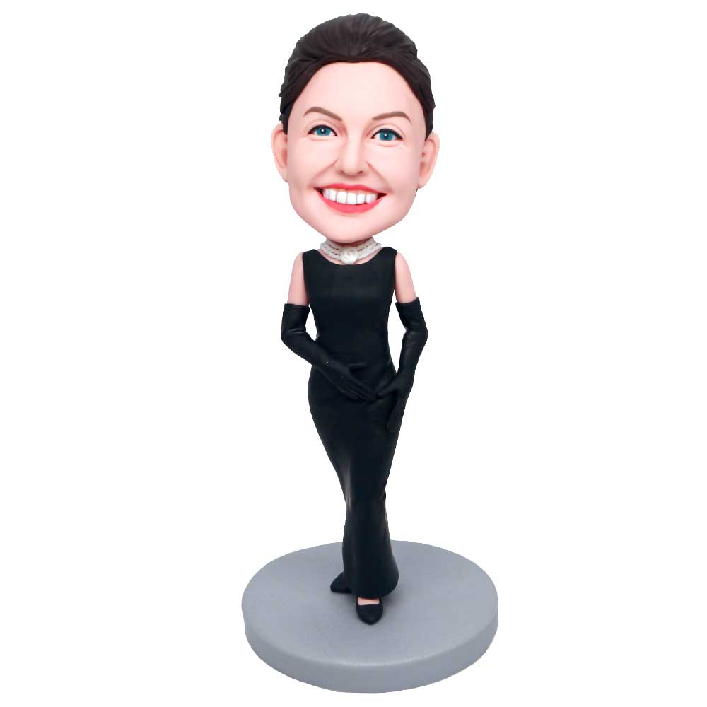 Sexy Female In Black Tight Skirt Custom Figure Bobbleheads