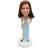 Sexy Female In Blue Suspender Skirt Custom Figure Bobbleheads