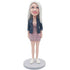 Sexy Female In Pink Plaid Skirt Custom Figure Bobblehead