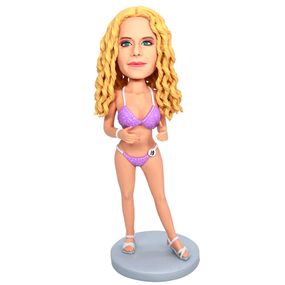 Sexy Female In Purple Bikini Custom Figure Bobbleheads