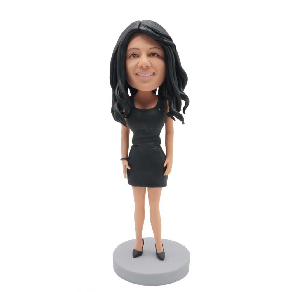 Sexy Female In Short Skirt Custom Figure Bobblehead