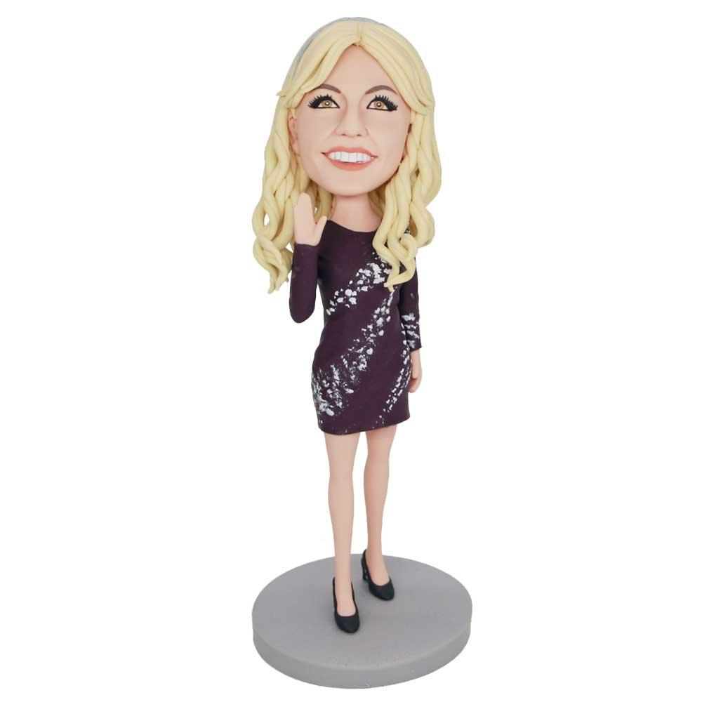 Sexy Female In Tight Skirt Custom Figure Bobbleheads