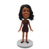 Sexy Lady In Dark Red Halter Dress Custom Figure Bobblehead