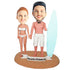 Sexy Surfers With Their Boards Couple Custom Bobblehead