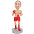 Strong Male Boxer In Red Boxing Gloves Custom Figure Bobbleheads
