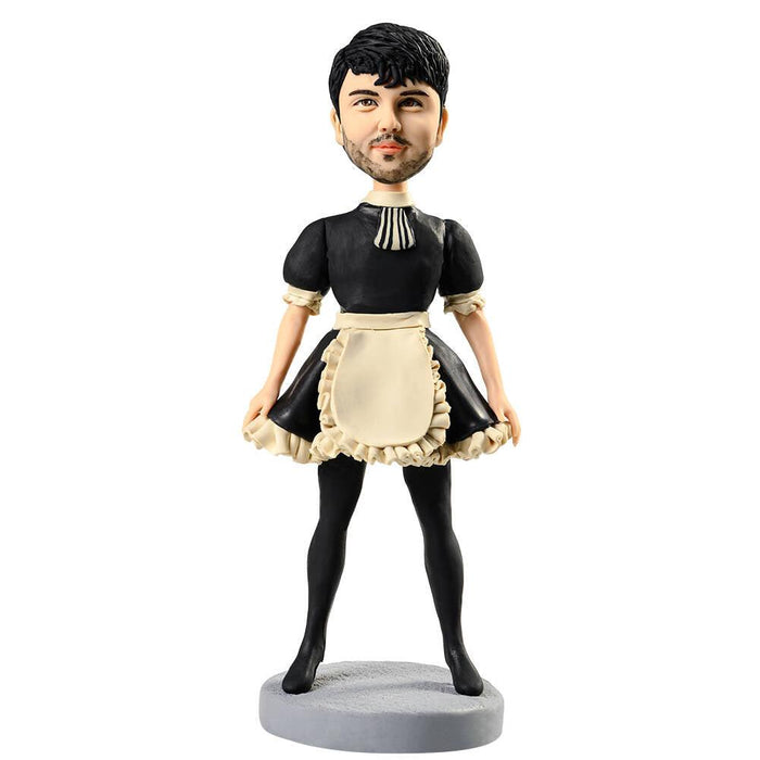 Humorous Sexy Male Maid Outfit Custom Figure Bobblehead