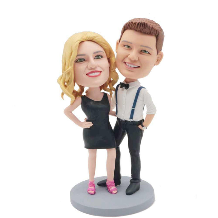 Stylish Couple With Hands On Hips Custom Couple Bobblehead
