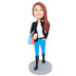 Stylish Female Carrying Bags And Coffee Custom Figure Bobbleheads