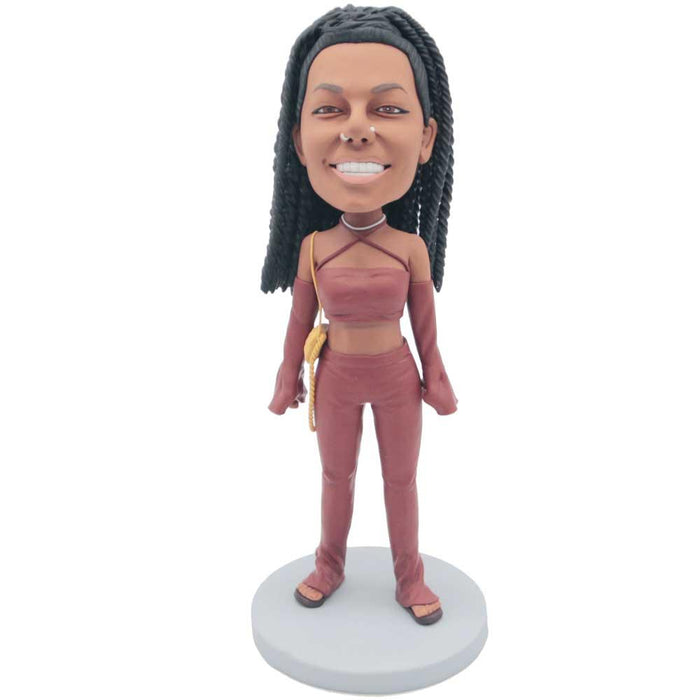 Stylish Female In Sexy Clothes Custom Figure Bobbleheads
