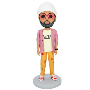 Stylish Male In Pink Coat Custom Figure Bobbleheads