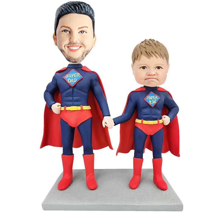 Super Dad And Kid Custom Figure Bobblehead