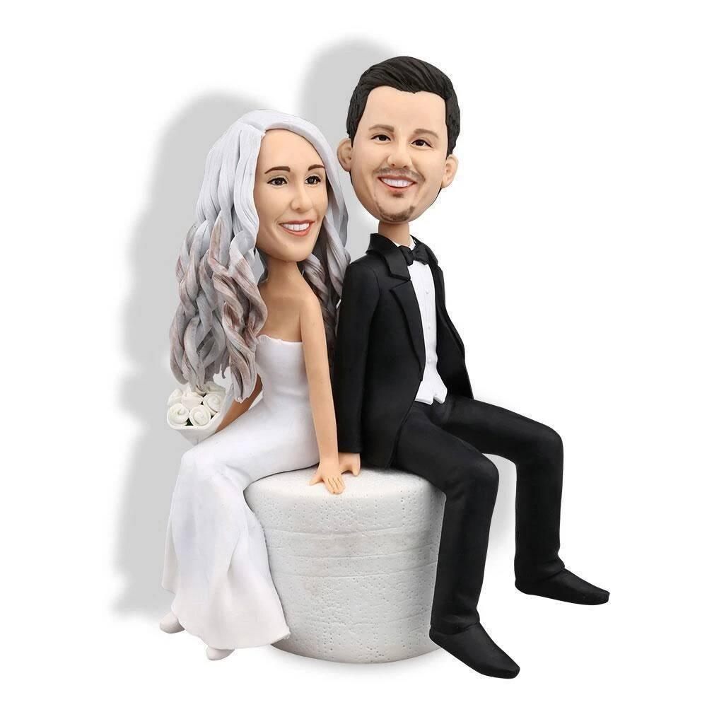 Sweet Back to Back Wedding Anniversary Custom Figure Bobblehead - Figure Bobblehead
