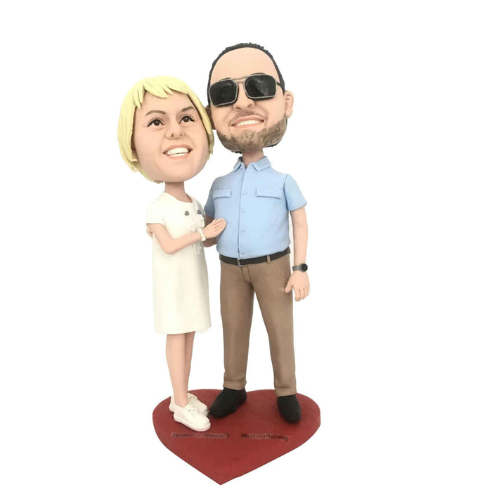 Sweet Embrace Each Other Couple Figure Bobblehead