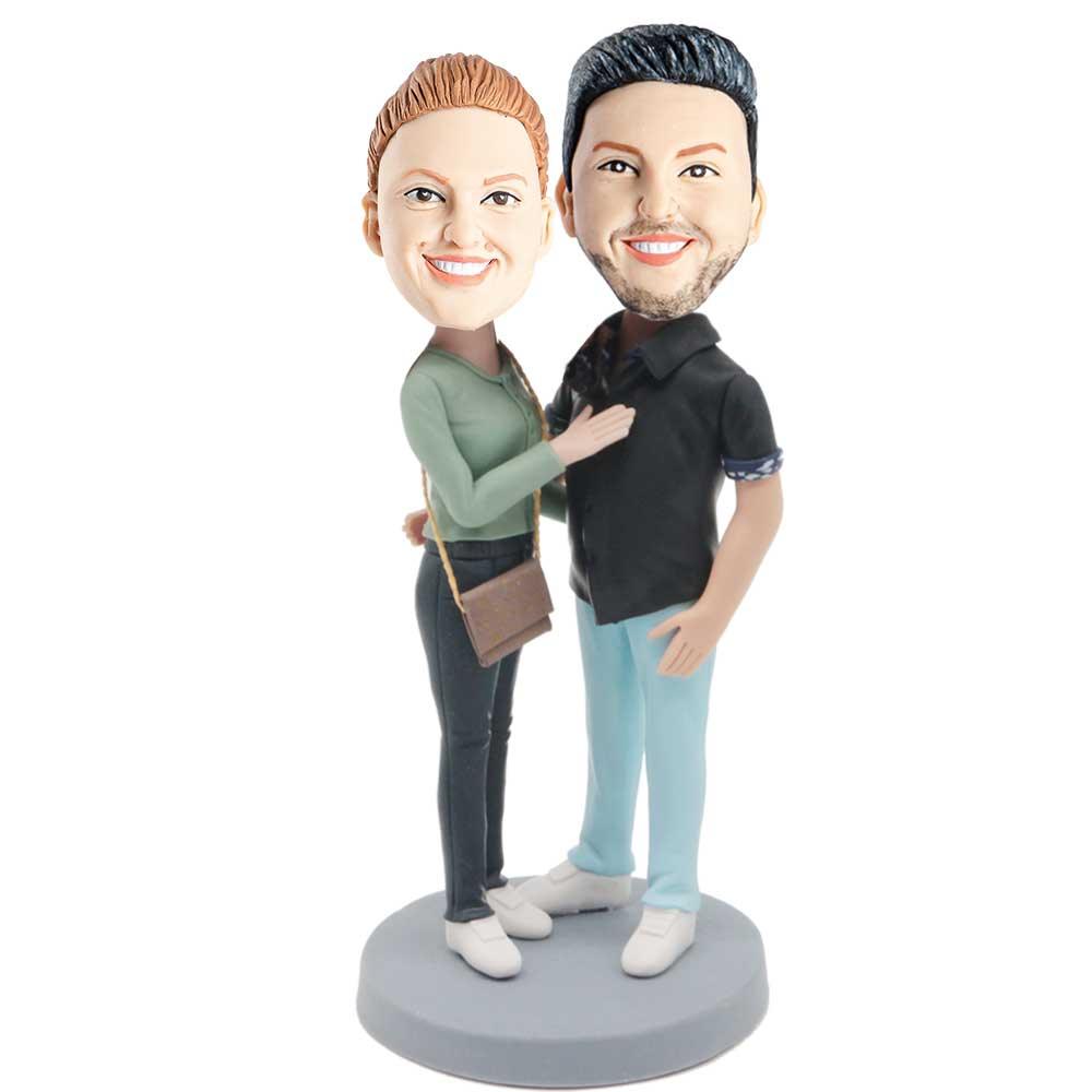 Sweet Fashion Couple Custom Bobblehead
