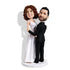 Custom Bride And Groom Sweet Hug Wedding Bobblehead Cake Topper