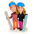 Sweet Skiers with Snowboarder Custom Couple Bobblehead