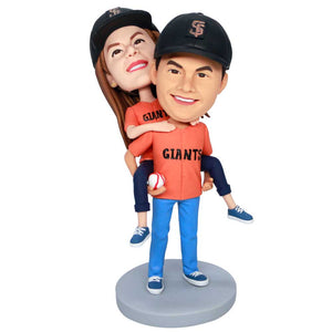 Valentine Gifts -San Francisco Giants Baseball Couple Custom Figure Bobbleheads