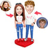 Valentine's Day Gifts Happy Couple In White Couple T-shirt Custom Figure Bobbleheads