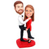 Valentine's Day Gifts Sweet Couple Hug Together Custom Figure Bobbleheads